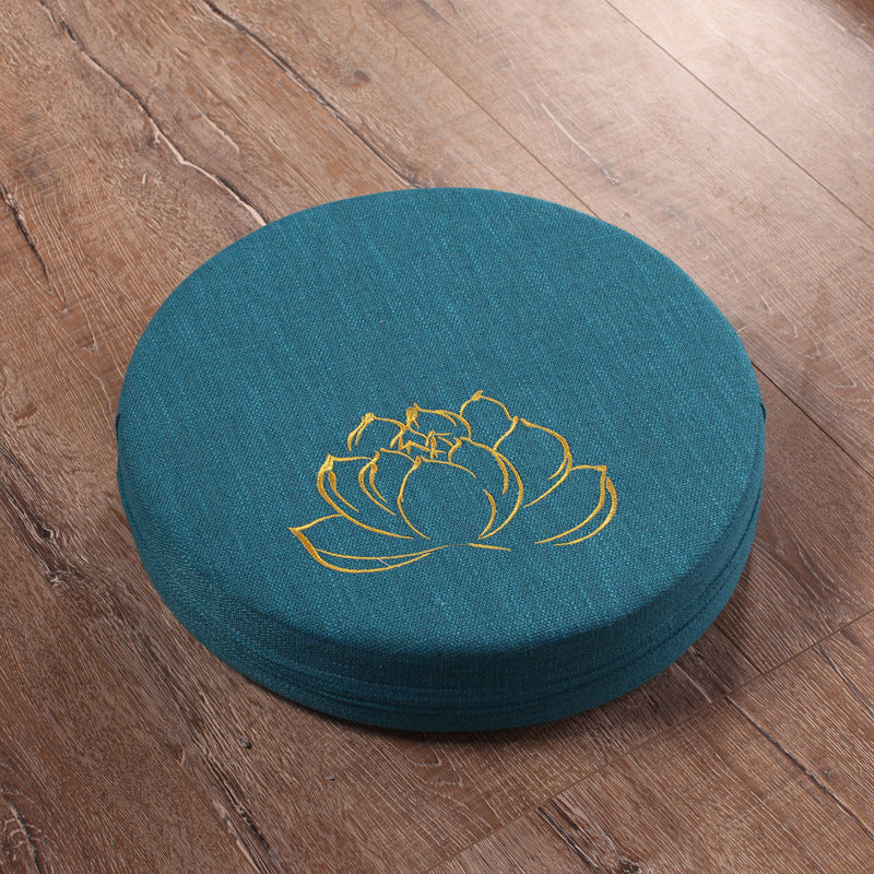 Embroidered Lotus Cushion